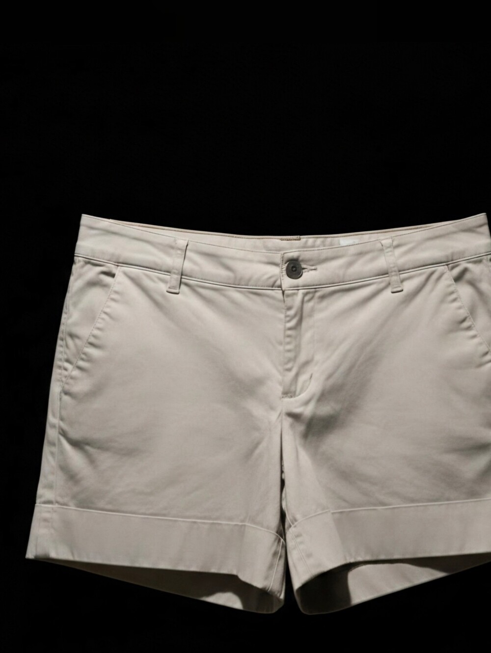 Express Khaki Editor Chino Cuffed Shorts Mid-Rise 3-Hook Waist - Size 6
